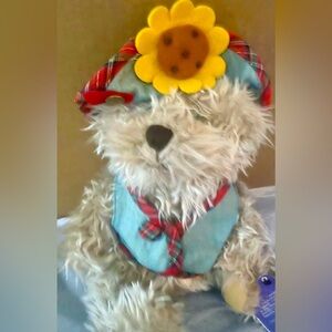 Vintage 10” 1996 Blossom Brass Button Bear Collection Plush